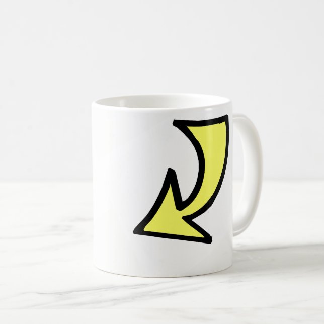 Yellow Black Arrow Mug (Front Right)