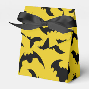 Yellow & Black Bats Halloween Party Favour Box