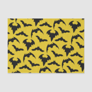 Yellow & Black Bats Halloween Party Tissue Paper