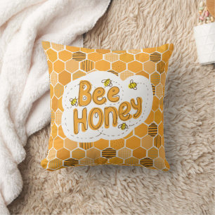 Yellow Black Bee honey Cushion