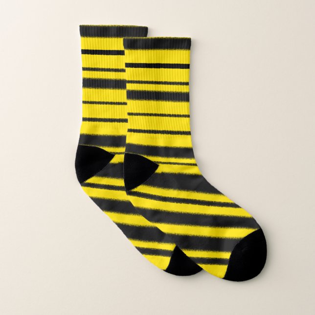 Yellow & Black Bee-Like Stripes Socks (Pair)