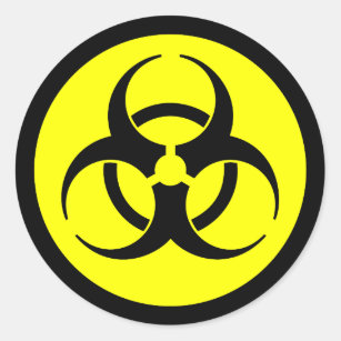Yellow & Black Biohazard Symbol Sticker