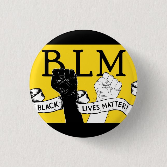 Yellow & Black BLM protest Pin (Front)