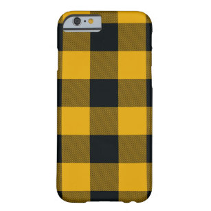Yellow & Black Buffalo Plaid Chequered Rustic Barely There iPhone 6 Case