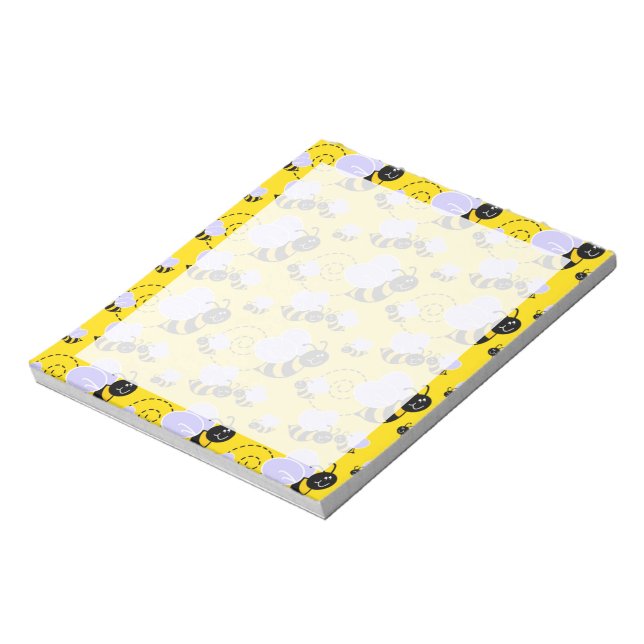 Yellow & Black Bumble Bee Notepad (Rotated)