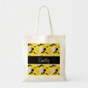 Yellow & Black Bumble Bee Tote Bag