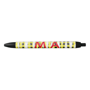 Yellow Black checkboard add name monogram name let Ink Pen