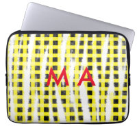 Yellow Black checkboard add name monogram name let