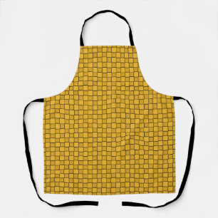 Yellow Black Chequerboard Gingham Pattern Apron