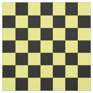 Yellow Black Chequered Pattern Textile Fabric