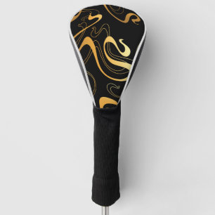 Yellow & Black Classic  Abstract Golf Head Cover