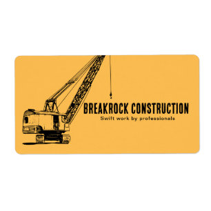 Yellow Black Crane Illustrative Style Construction