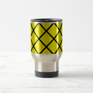 Yellow Black Criss Cross Lines Mug