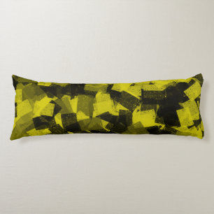 Yellow Black Cubism Abstract Pattern Body Cushion