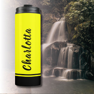 Yellow Black Elegant Minimal Customised Thermal Tumbler