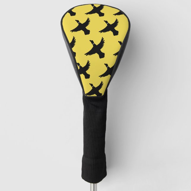 Yellow Black Flying Ducks Golf Head Cover (Front)