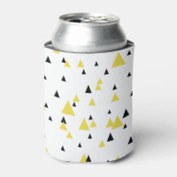 Yellow & Black Geometric Pattern Can Cooler