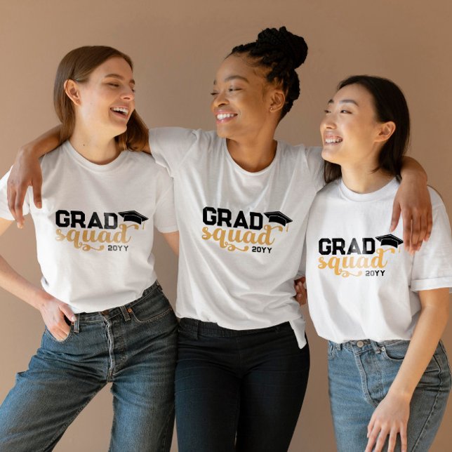 Yellow Black Grad Squad Add Year T-Shirt (Creator Uploaded)