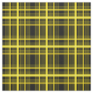 Yellow Black Graphic Windowpane Plaid Check Fabric
