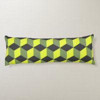 Yellow Black Grey Isometric Cube Pattern