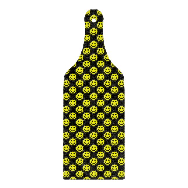 Yellow-Black Happy Face Beads 1-CUTTING PADDLE Cutting Board (Front)