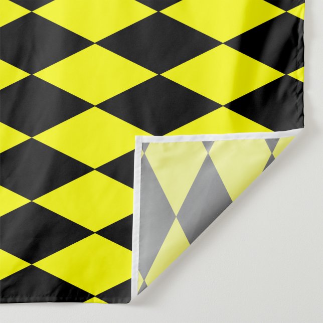 Yellow Black Harlequin Diamonds Checkers Design  Fabric (Creator Uploaded)