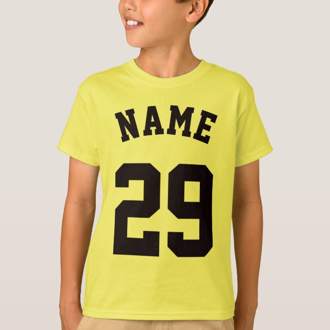 Yellow & Black Kids | Sports Jersey Design T-Shirt (Front)