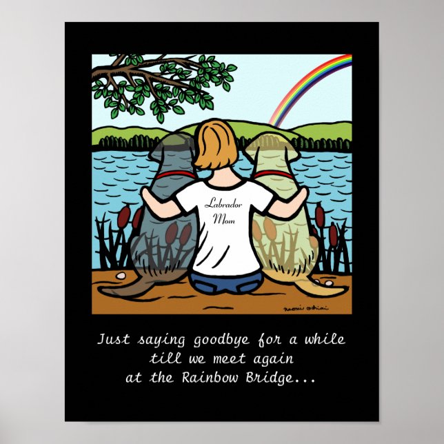 Yellow & Black Labrador Angels and Mum 3 Poster (Front)