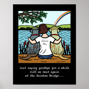 Yellow & Black Labrador Angels and Mum Brunette Poster