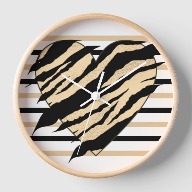 Yellow & Black Loveheart Design Square Wall Clock (Front)