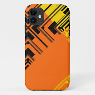 Yellow Black Orange Pattern Retro Art Design Case-Mate iPhone Case
