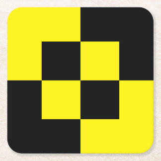 Yellow Black Paper Coaster