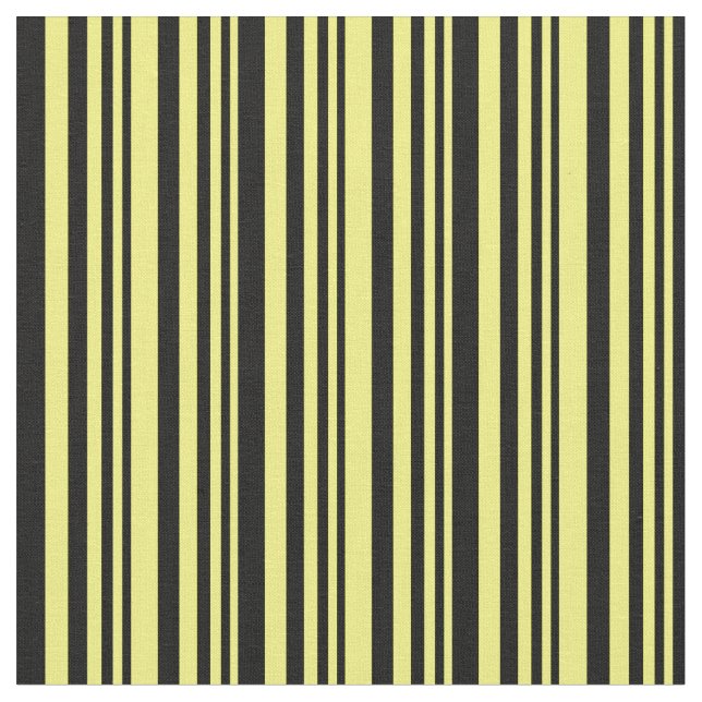 Yellow & Black Pattern of Stripes Fabric (Close Up)