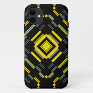 Yellow Black Pattern Retro Art Design 2 Case-Mate iPhone Case