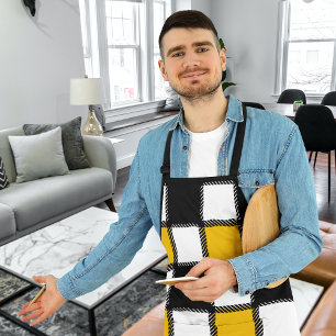 Yellow Black Plaid Apron