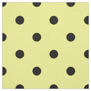 Yellow black polka dot fabric