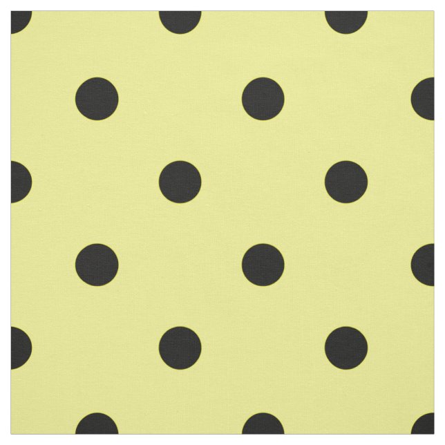 Yellow black polka dot fabric (Swatch)