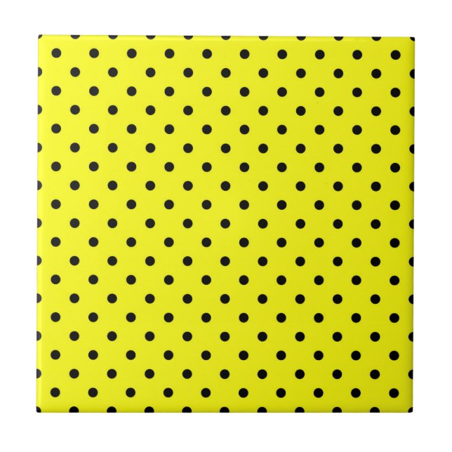 Yellow black polka dot tile (Front)