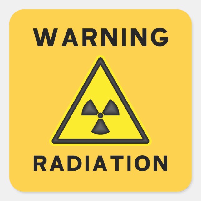 Yellow & Black Radiation Warning Sticker (Front)