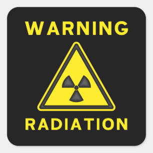 Yellow & Black Radiation Warning Sticker