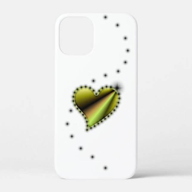 Yellow black Rainbow Heart with Stars Case-Mate iPhone Case (Back)