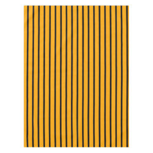 Yellow Black Retro Stripe Pattern Tablecloth
