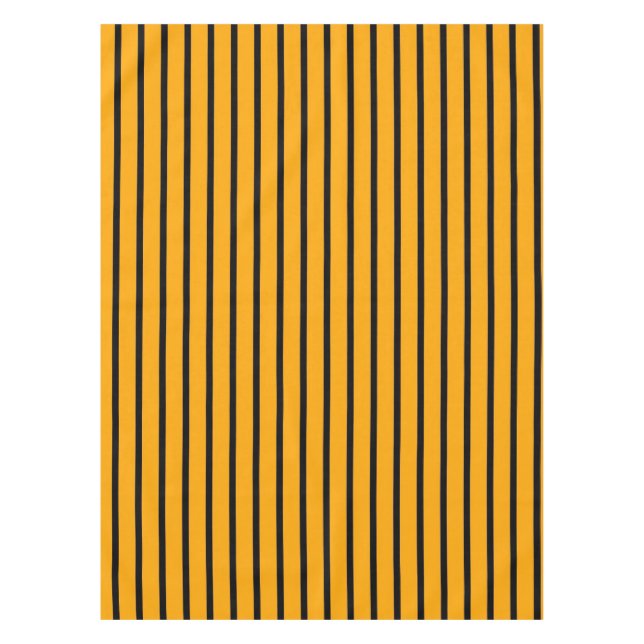 Yellow Black Retro Stripe Pattern Tablecloth (Front)