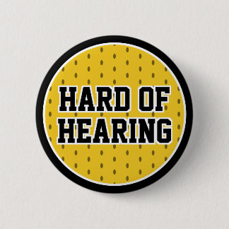 Yellow Black Sport Varsity Hard of Hearing 6 Cm Round Badge