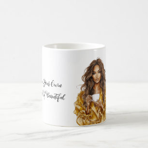 Yellow Black Stripes Redhead Female Coffee Mug