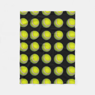 Yellow Black Tennis Ball Pattern, Fleece Blanket