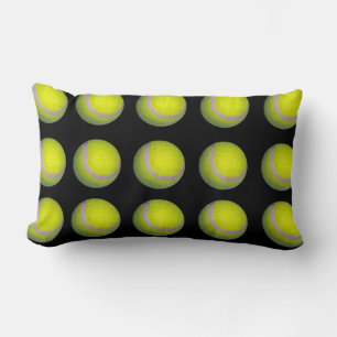 Yellow Black Tennis Ball Pattern, Lumbar Cushion