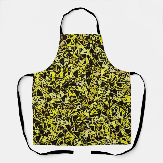 Yellow Black Triangle Pattern Apron (Front)