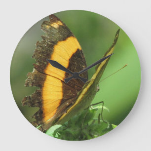 Yellow & Black Tropical Butterfly Clock