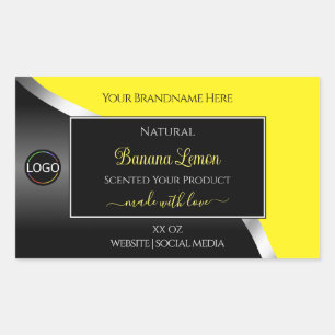 Yellow Black Wavy Silver with Logo Product Labels